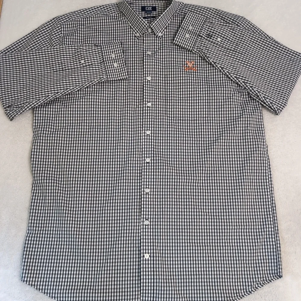 NEW UVA Virginia Cavaliers Antigua‎ Dress Shirt Men's XLT Button Performance